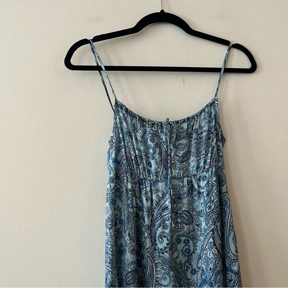 Frankies Leoni Silk Mini Dress in Blue Paisley - Picture 3 of 7